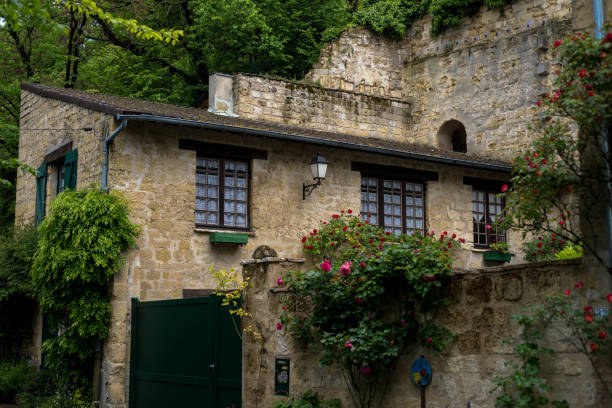 Narrow street in Lacoste - charming, medieval Village in Provence (France).