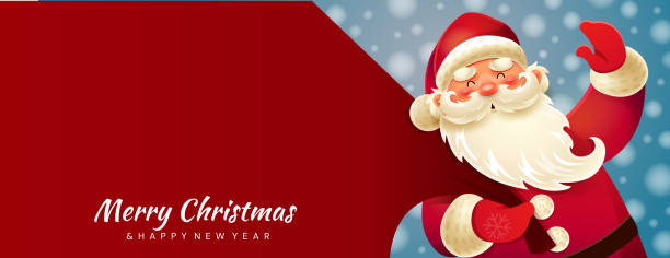 bunte helle weihnachts-grußkarte - nikolaus stock-grafiken, -clipart, -cartoons und -symbole