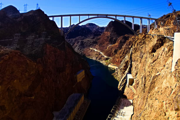 istock Aerial view of Hoover Dam and infrastructure. 1257824507