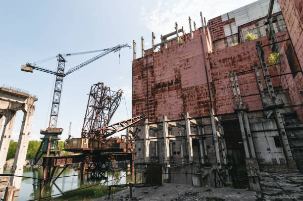 istock Reactors building 5 and 6 in Pripyat, Chernobyl exclusion Zone. Chernobyl Nuclear Power Plant Zone of Alienation in Ukraine Soviet Union 1257829969