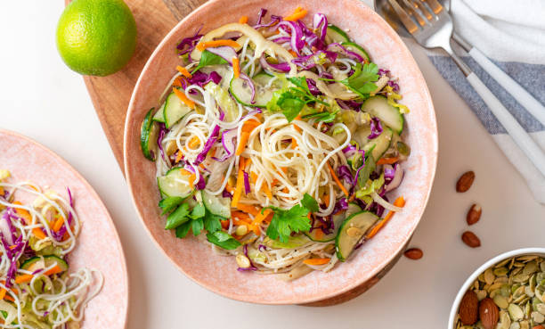 istock Salad with noodles, vegetables and sesame seeds 1257832207