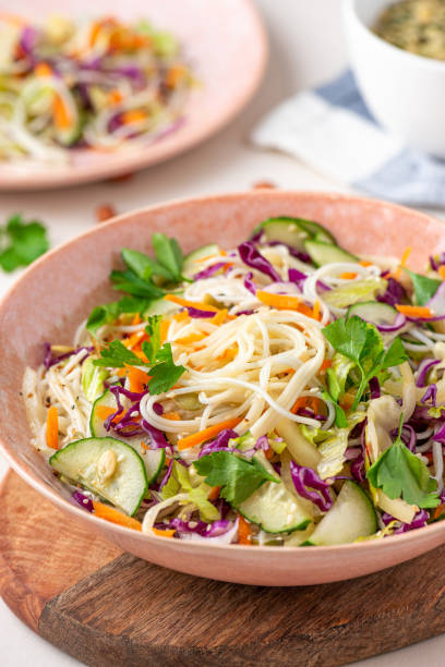 istock Salad with noodles, vegetables and sesame seeds 1257832251