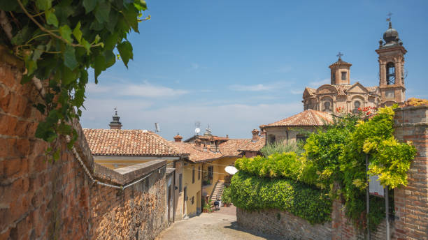External view of the church of San Michele in Neive, Neive, Piedmont, Italy stock photo