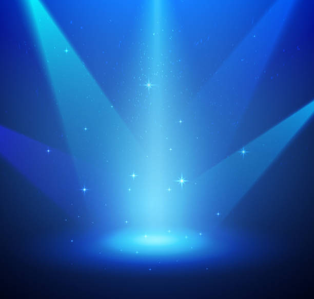 istock Magic shiny background with spotlight. Stars and dust like nature light on the scene. 1257838217