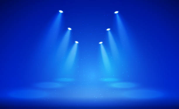 istock Magic shiny background with spotlight. Stars and dust like nature light on the scene. 1257838241