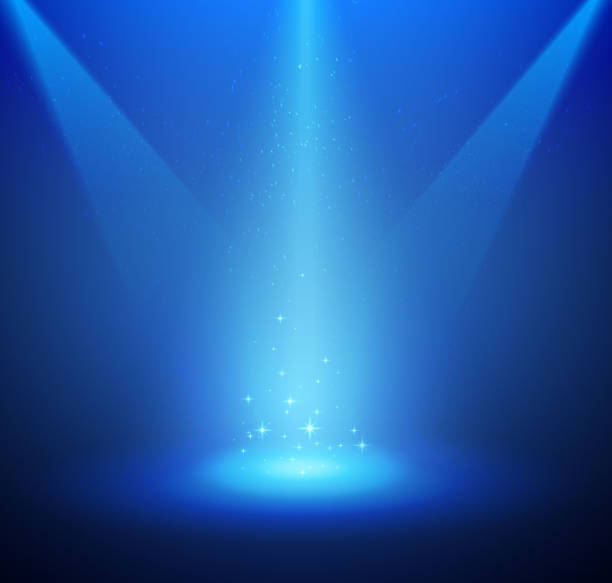 istock Magic shiny background with spotlight. Stars and dust like nature light on the scene. 1257838264