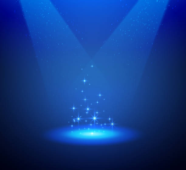istock Magic shiny background with spotlight. Stars and dust like nature light on the scene. 1257838299