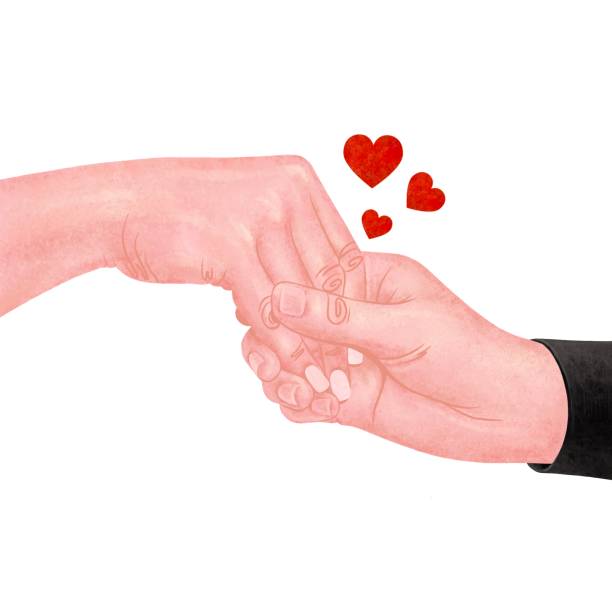istock Male hand and female hand in union 1257841424