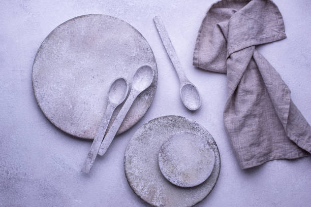 Handmade handcrafted concrete plates and bowls