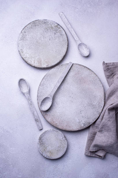 istock Handmade handcrafted concrete plates and bowls 1257844284