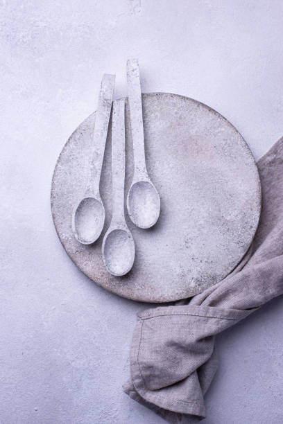 istock Handmade handcrafted concrete plates and bowls 1257844287