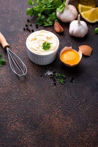 istock Homemade mayonnaise sauce with ingredient 1257844394