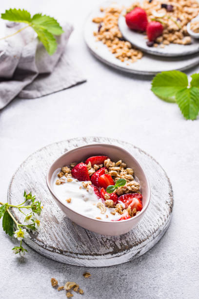 istock Granola with Greek yogurt and strawberry 1257844425