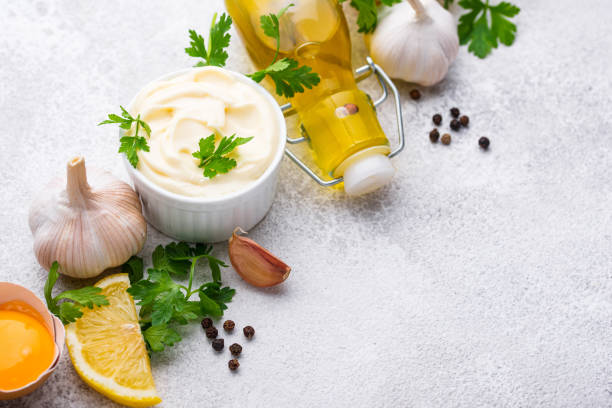 istock Homemade mayonnaise sauce with ingredient 1257844441