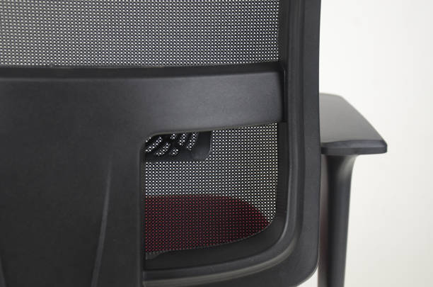 istock Back view of comfortable seat. Office chair on white background. 1257851818