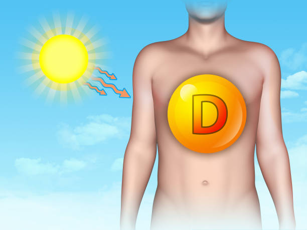 Sun exposure and vitamin D Sun exposure and vitamin D. 3D illustration. sun exposure stock pictures, royalty-free photos & images