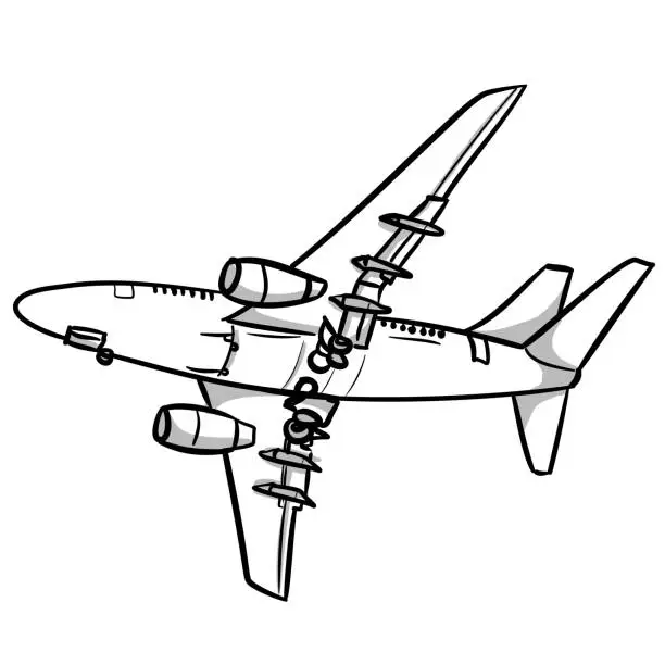 Vector illustration of Airplanes In The Sky