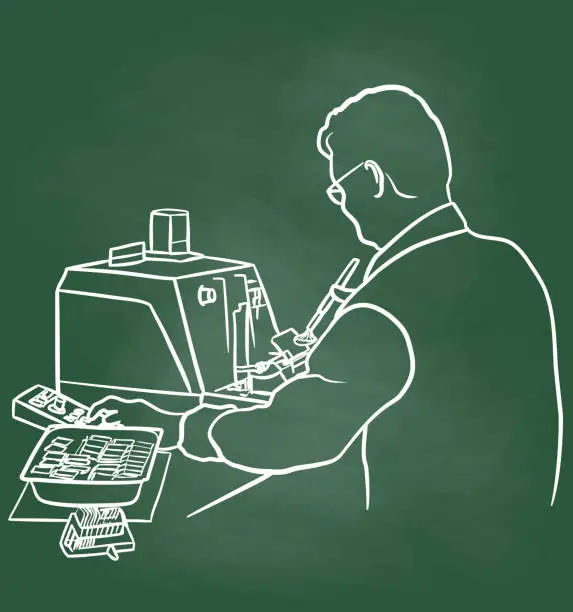 Vector illustration of Medical Research Lab Chalkboard