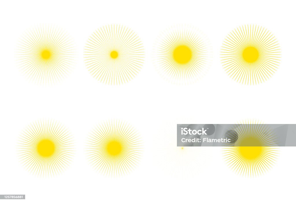 Sun Rays Frame Image Geometric Sunburst Collection The Sun Rays Frame Set With Thin Rays Of ...