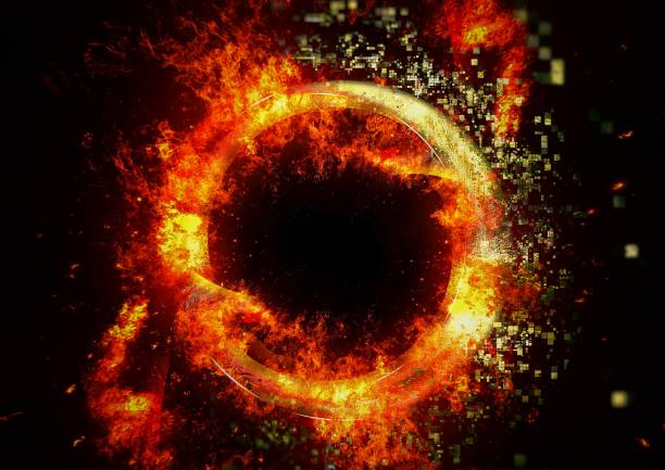 istock 3D illustration of a circle of fire 1257857230