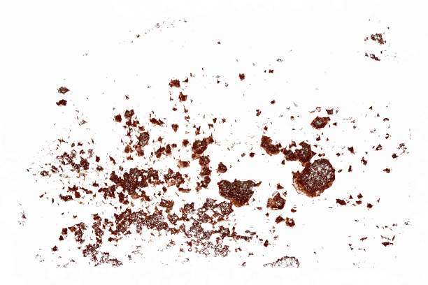 istock pieces of rust isolated on a white background. 1257858065