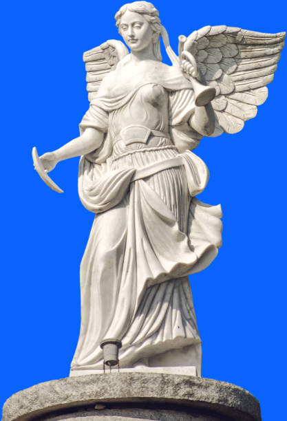 istock Marble statue of a beautiful angel 1257858359