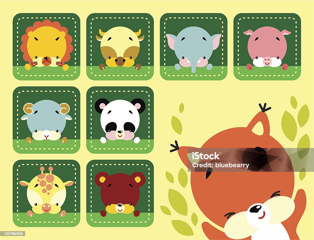 Linda animales de - arte vectorial de Alegre libre de derechos