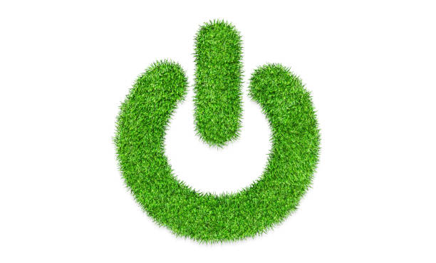 istock Ecology and Environment Concept : Green grass start button symbols. 1257889313