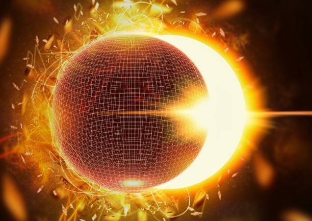 istock 3D illustration where the sun and planet overlap 1257889350