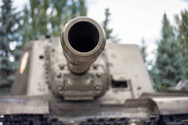 istock The barrel of a self-propelled artillery gun. 1257890320