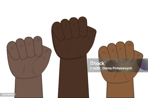 Simbolo Contra Racismo Ilustración de Puños Como Símbolo De Poder Manifestación De Protesta ...