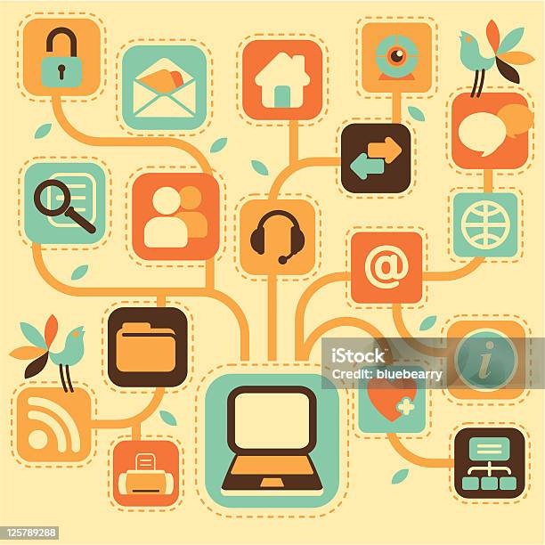 Net Tree Vector Network Tree Stock Illustration - Download Image Now - Abstract, Bird ...