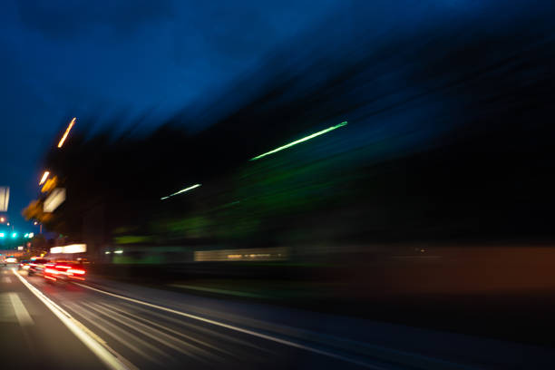 Speeding on the motorway at night