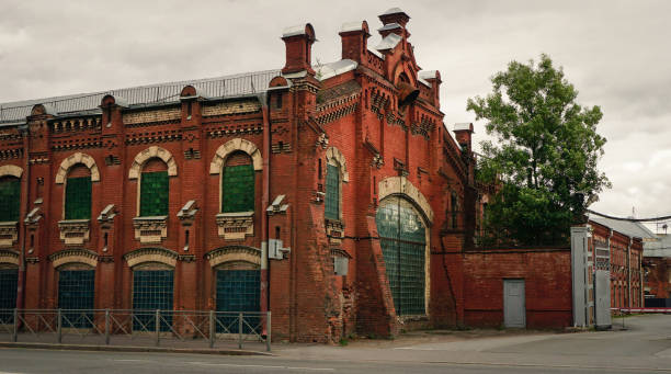 istock Old factory building made of brick 1257899075