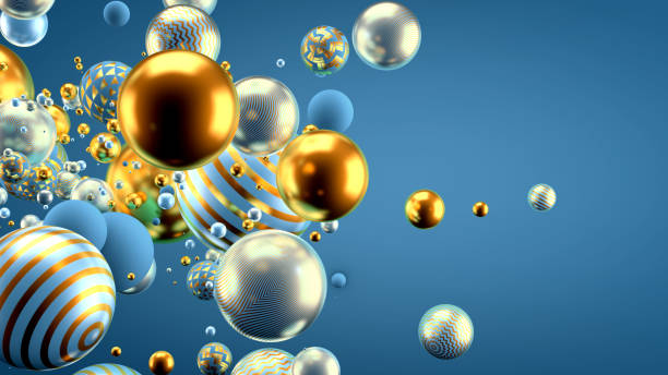 istock Beautiful background with balls. 3d illustration, 3d rendering. 1257899727
