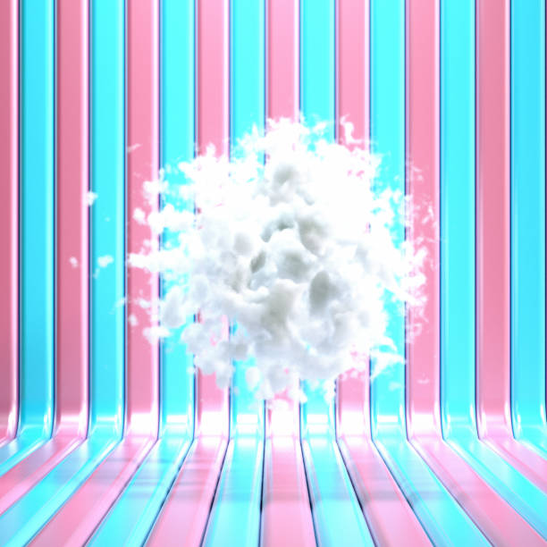istock Minimalism background with smoke and clouds. 3d illustration, 3d rendering. 1257899777