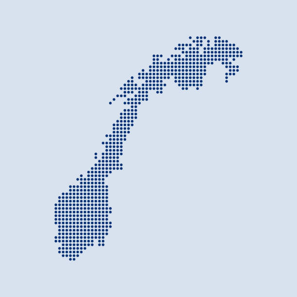 노르웨이지도 - map of norway stock illustrations