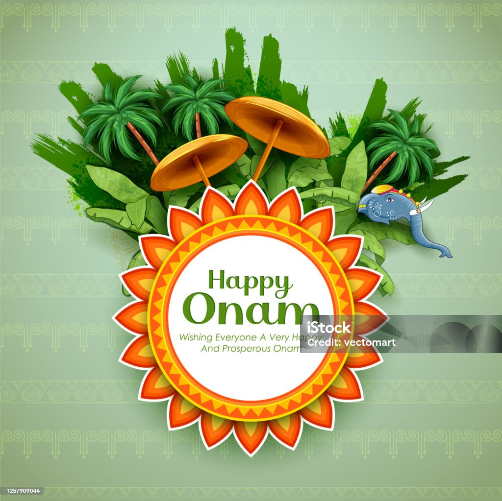 King Mahabali Umbrella In Celebration Background For Happy Onam ...