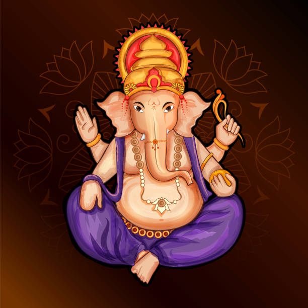 illustrations, cliparts, dessins animés et icônes de fond de seigneur ganpati pour le festival de ganesh chaturthi de l’inde - elephant god