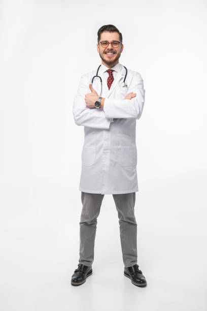 istock Smiling medical doctor. Isolated over white background. 1257911362