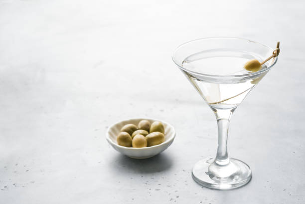 istock Classic Dry Martini with olives 1257913009
