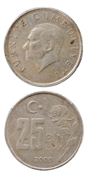 istock Old 25 Thousand Turkish Lira Coin 1257913034