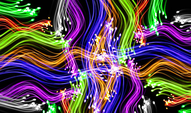 istock Freeze light photo. Abstract futuristic, neon pattern background in wave shape. 1257913171