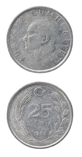 istock Old 25 Turkish Lira Coin 1257915751