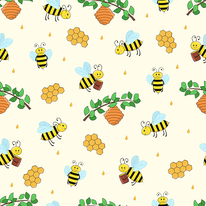 Ilustración de Patrón Sin Costuras De Abejas De Dibujos Animados Colmena Y Miel Ilustración Vectorial Fondo De Pantalla y más Vectores Libres de Derechos de Abeja - iStock Ilustración de Patrón Sin Costuras De Abejas De Dibujos Animados Colmena Y Miel Ilustración Vectorial Fondo De Pantalla y más Vectores Libres de Derechos de Abeja - iStock
