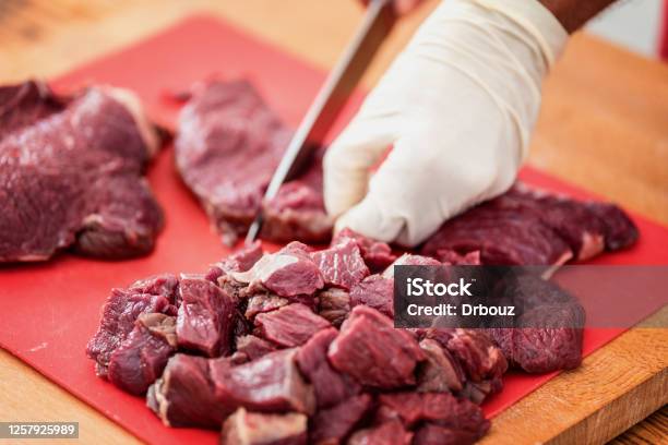 Game Animal Meat Cut On Cutting Board Close Up Selective Focus Stock Photo - Download Image Now