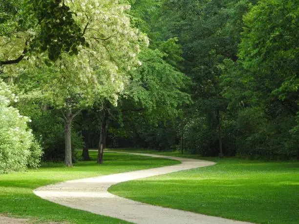 Walking path at the Baggersee in Schweinfurt