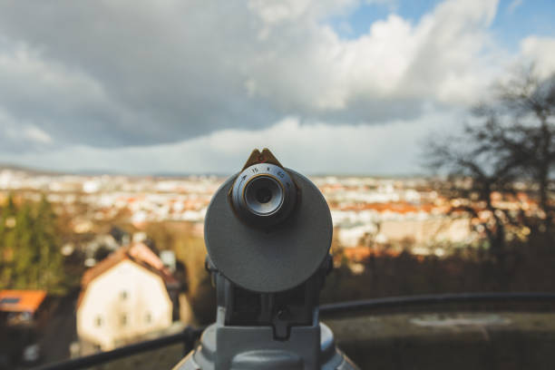 istock Coin-operated binoculars on the viewing platform in Bamberg, Germany 1257927033