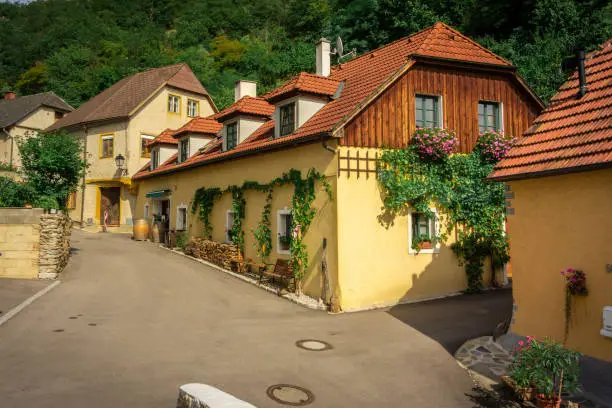 The historical city of Durnstein in Krems, Austria