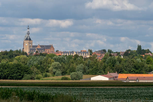 campanario de bailleul francia - belfort fotografías e imágenes de stock